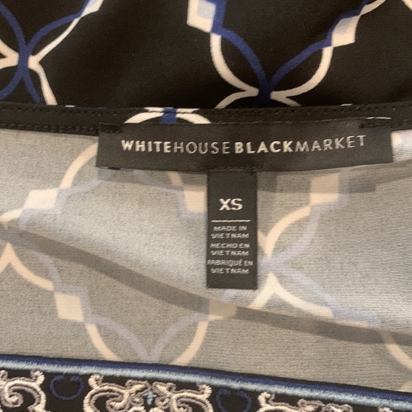 WHBM black blue geo print tunic/dress Sz XS - Picture 6 of 8